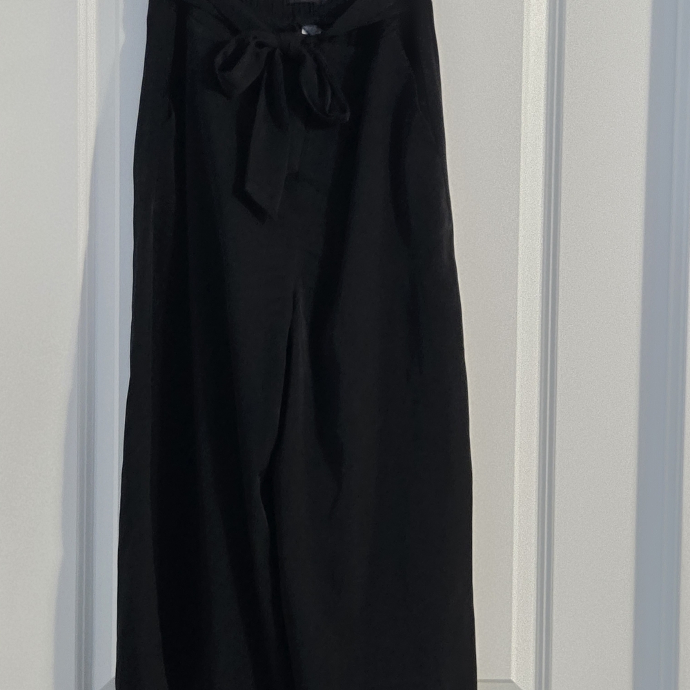 Chic Black Wide Leg Women's 3/4 Culottes